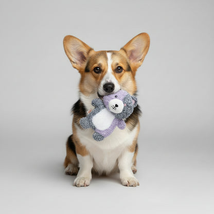 Cute Small Animal Dog Plush Toys Full Body Rattle with Built-In Squeaker Interactive Pet Playtime Toy to Reduce Loneliness